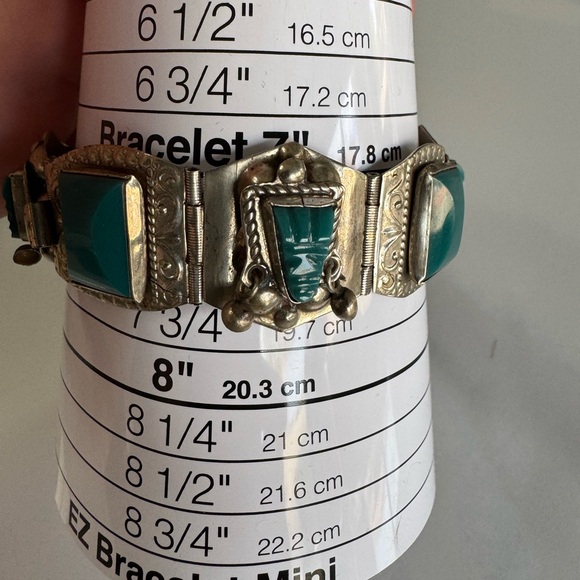 Blue and Silver Bracelet with Turquoise Stones and Antique Metalwork - Picture 10 of 11